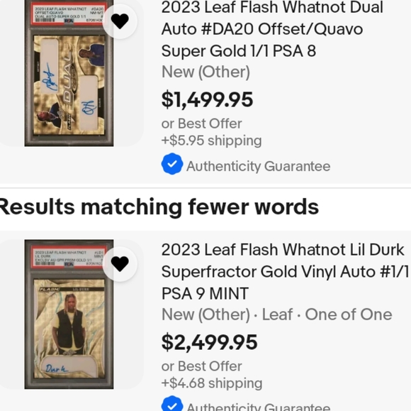 🎤📀Offset/Quavo "Dual Auto 1/2 - Black Metal/Sparkle Insert" Slab📀🎤 - Picture 2 of 6